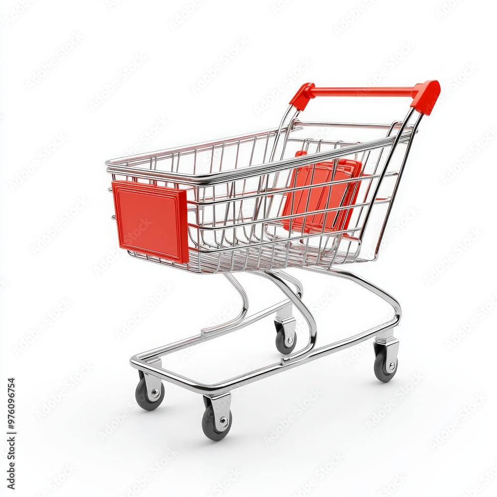 Empty shopping cart isolated on a white background Empty shopping cart isolated on a white background
