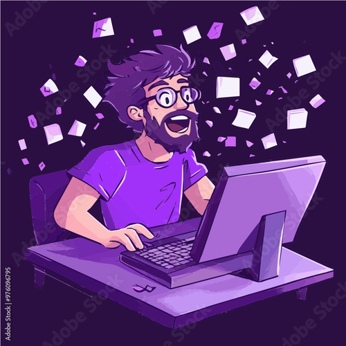 A developer facing a catastrophic code error after a wrong copy-paste, depicted in a tech-inspired colorful digital illustration.