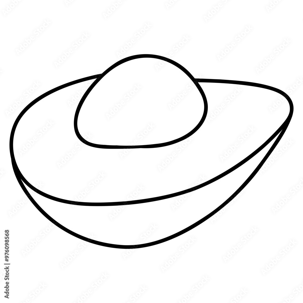 illustration of a half avocado