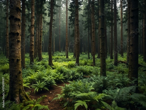 Fresh forest scenery.