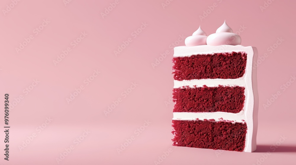 Φωτογραφία Delicious red velvet cake with cream frosting, perfect for celebrations and indulgent moments