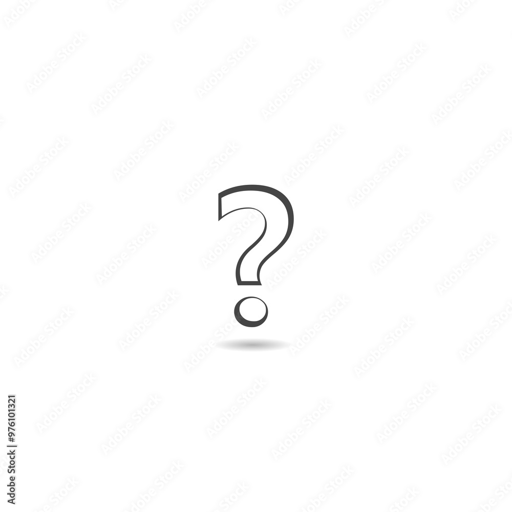 Question icon mark with shadow Question icon mark with shadow