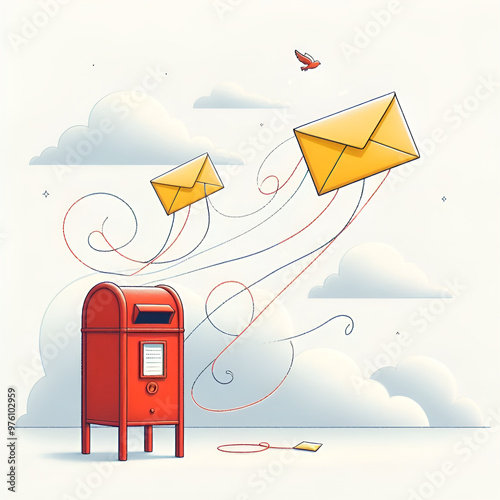 Global Mail and Communication Concept for World Post Day Design Ai Generative