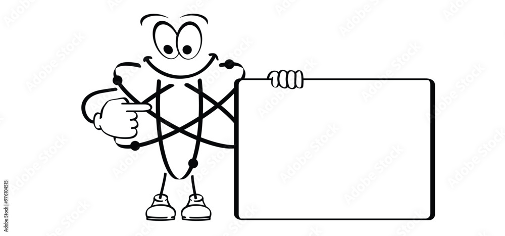 Atom mascot molecule. Science symbol. Nuclear energy, scientific research and molecular chemistry. Atomic structure, formula - electron, proton, neutron, elementary particle the nucleus of an atom.