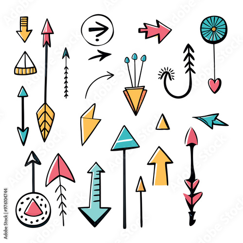 Arrows icon set isolated pointer vector design elements on white background 