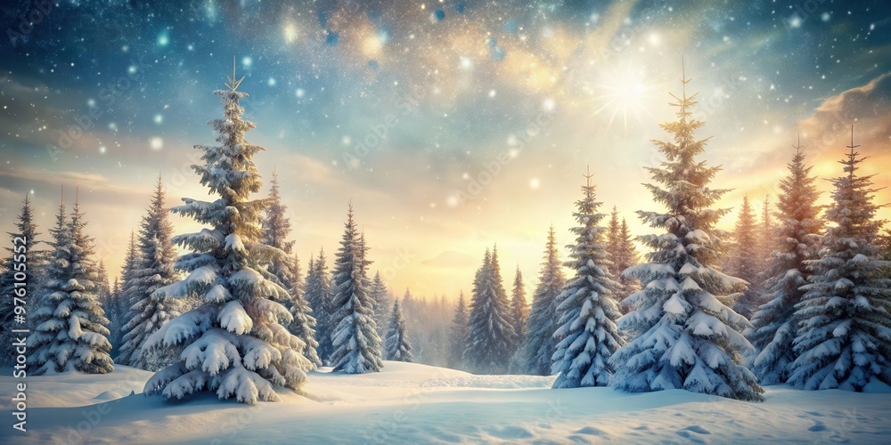 custom made wallpaper toronto digitalSnow-covered winter landscape with vintage feel featuring fir trees, perfect for Christmas wallpaper or background