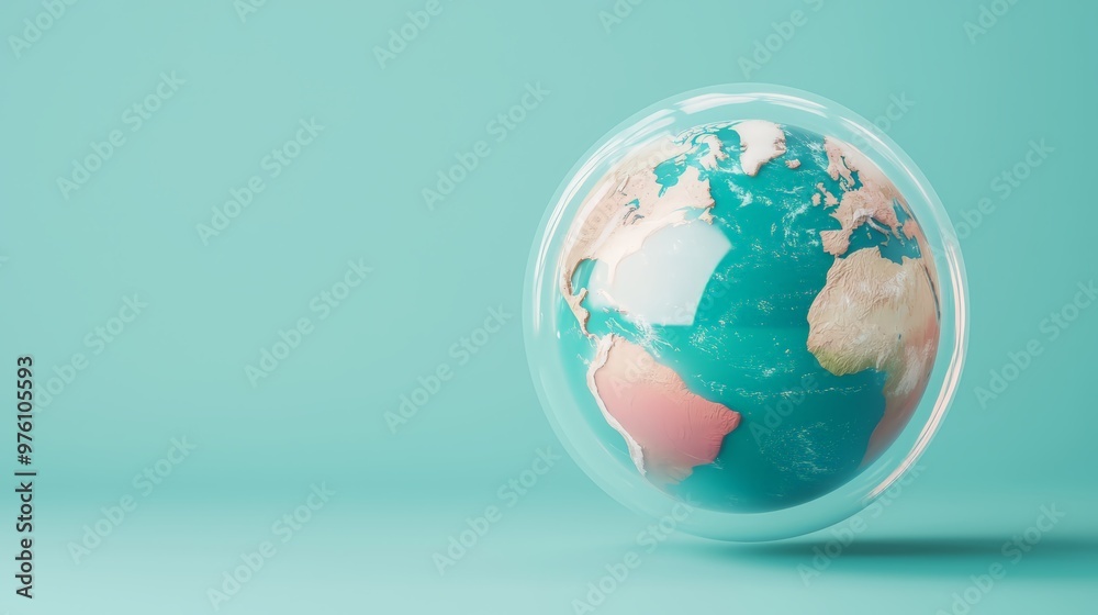 Global warming concept, methane bubble surrounding planet Global warming concept, methane bubble surrounding planet