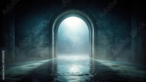 A dark and eerie archway leading to unknown depths