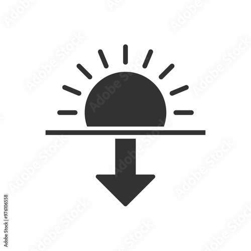 Sunset Icon - Sun Down Icon