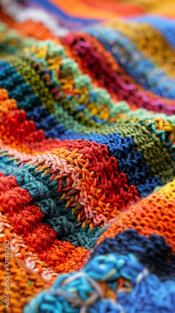 Close-up of Colorful Knitted Fabric Close-up of Colorful Knitted Fabric