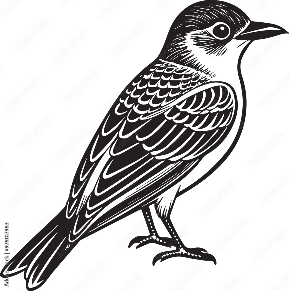 Obraz premium king bird silhouette vector white background.