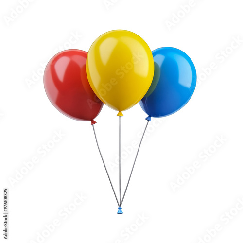 Obraz na płótnie Bunte Luftballons, freigestellt vor transparentem Hintergrund, Generative AI w salonie