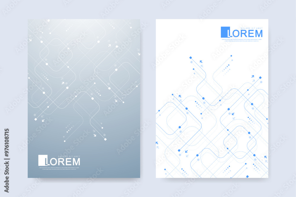 Abstract digital technology cover template design for a report and brochure, flyer, leaflets, poster, header, banner, website, presentation. Vector illustration Abstract digital technology cover template design for a report and brochure, flyer, leaflets, poster, header, banner, website, presentation. Vector illustration