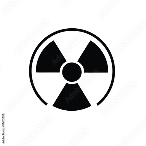 a Radiation icon, silhouette vector illustration, isolated white background