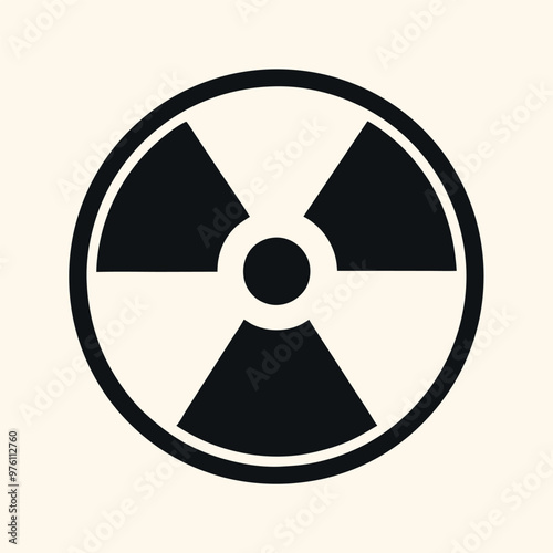 a Radiation icon, silhouette vector illustration, isolated white background