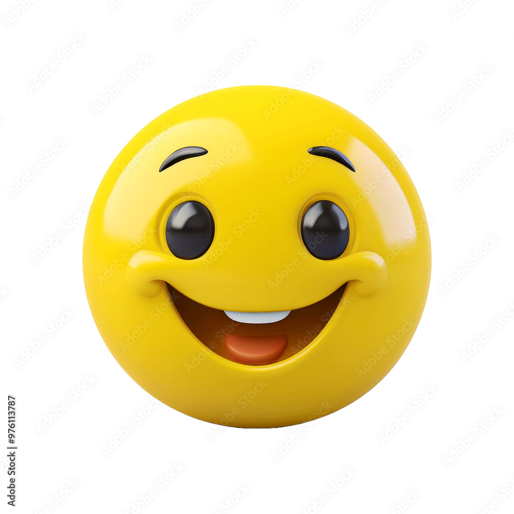 3d rendering of a happy yellow smiley face with big smile 3d rendering of a happy yellow smiley face with big smile
