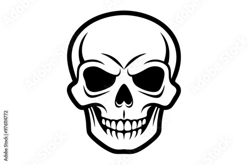 Skull vector line art illustration