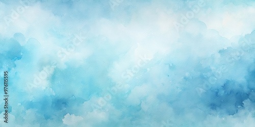 Soft and dreamy abstract light blue watercolor background perfect for design projects