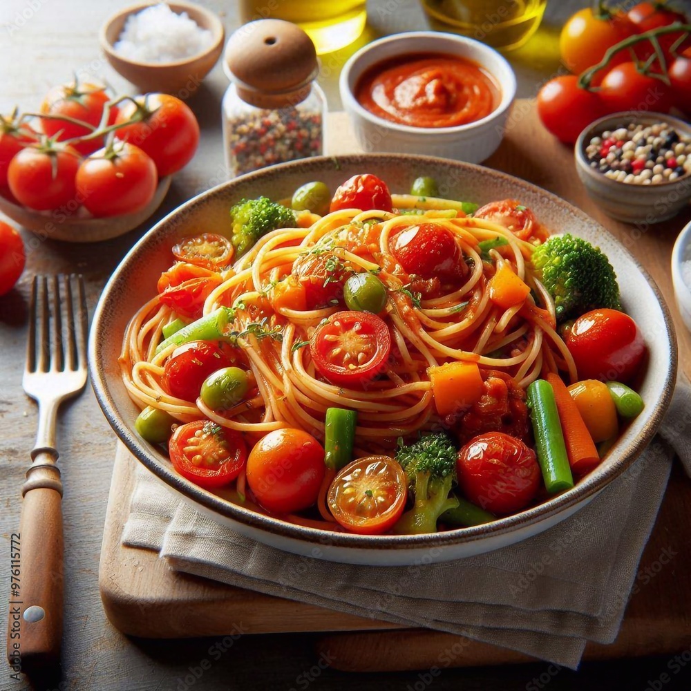 Spagetti mit Gemüse Spagetti mit Gemüse