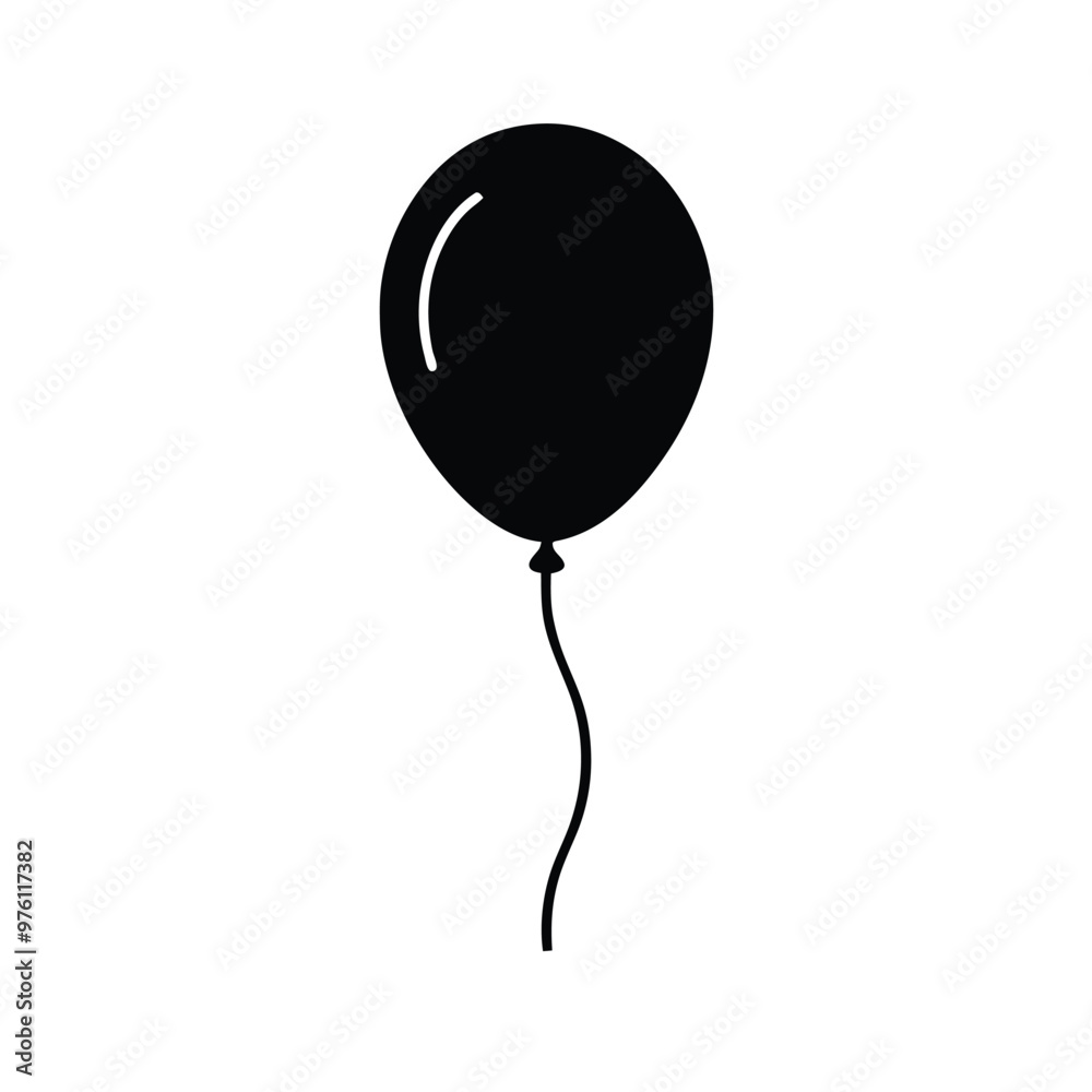 Balloon Icon, silhouette vector illustration, isolated white background Balloon Icon, silhouette vector illustration, isolated white background