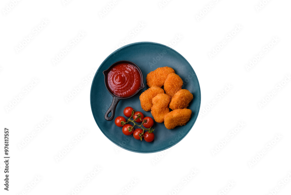 Fast food chicken nuggets breaded with salt and spices Fast food chicken nuggets breaded with salt and spices