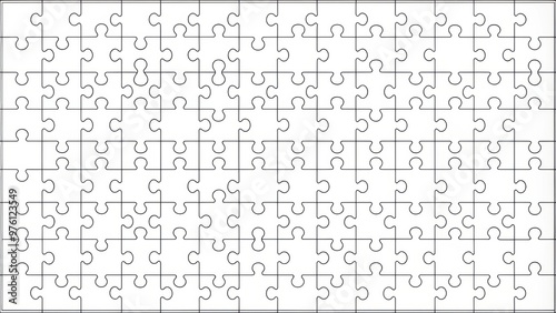 A template for a 200-piece jigsaw puzzle cutting design