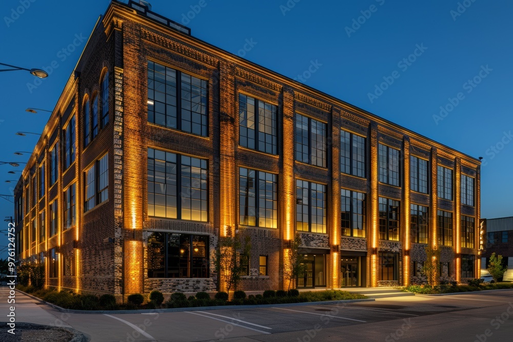 Fototapeta premium Historic Building with Modern Energy Efficient Lighting and Smart Controls for Enhanced Aesthetics and Functionality