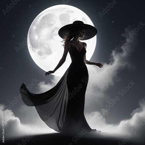 witch on the moon