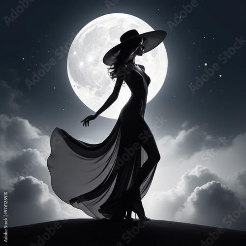 silhouette of a witch