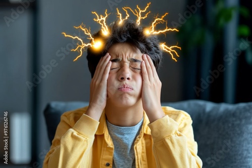 A person experiencing a flashback, triggered by an everyday sound that brings back overwhelming memories of trauma