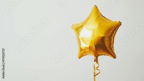 Bright Gold Star Balloon Minimal Background