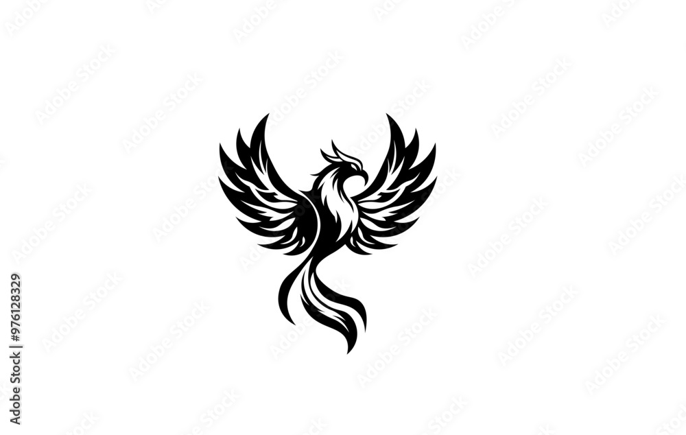 Obraz premium Phoenix bird logo vector illustration on white background 