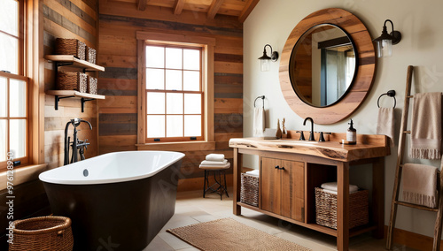 Designing a bathroom in Rustic Style, Bathroom model.