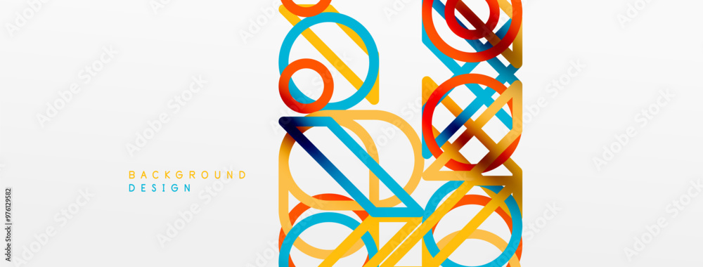 Abstract background - colorful geometric shapes composition made of lines. Technology or business digital template Abstract background - colorful geometric shapes composition made of lines. Technology or business digital template