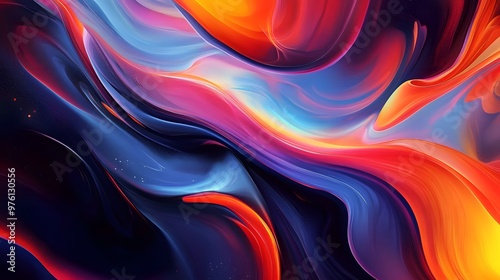 Abstract lorem ipsum background with swirling colors and dynamic shapes photo