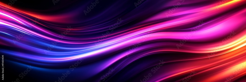 Abstract digital art featuring vibrant neon waves of color, symbolizing energy, movement, fluidity, and the digital world. Abstract digital art featuring vibrant neon waves of color, symbolizing energy, movement, fluidity, and the digital world.