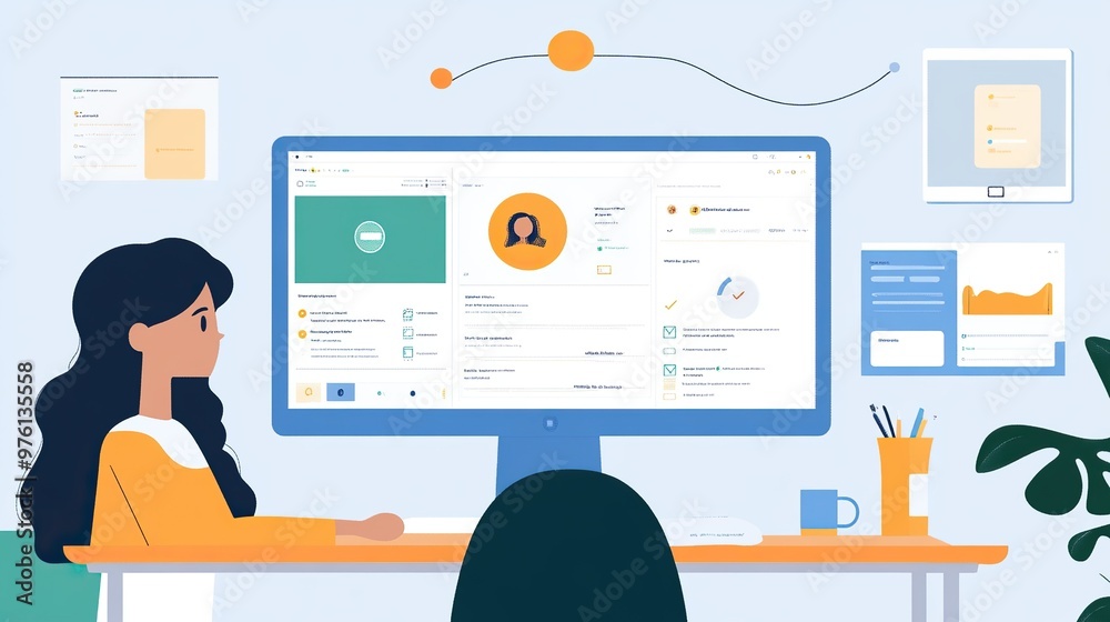 An online education platforms dashboard, displaying personalized learning recommendations and course progress. An online education platforms dashboard, displaying personalized learning recommendations and course progress.