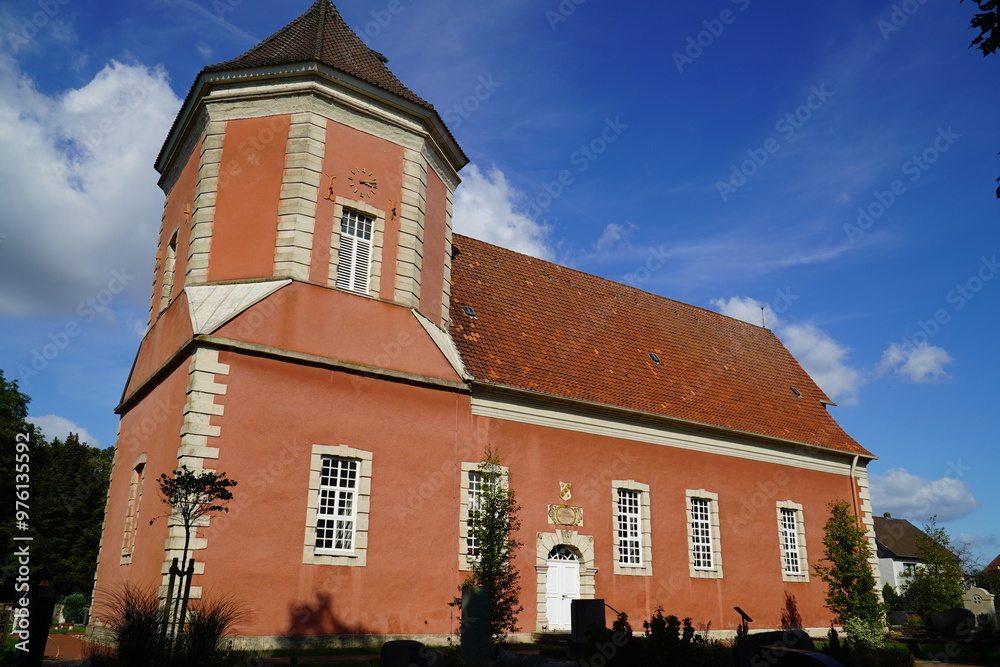 Small village Baroque church in Garbsen-Schloss Ricklingen, district Hanover, Lower Saxony, Germany. It was built in the year 1694. Small village Baroque church in Garbsen-Schloss Ricklingen, district Hanover, Lower Saxony, Germany. It was built in the year 1694.