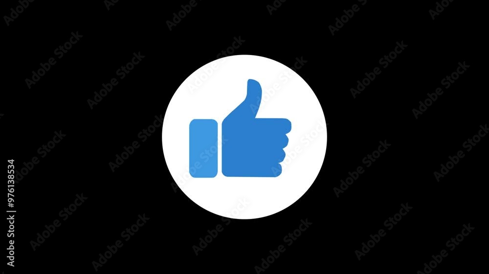 An animation featuring a hand blue color giving a thumbs-up symbol signifies approval or liking of content, commonly used in social media An animation featuring a hand blue color giving a thumbs-up symbol signifies approval or liking of content, commonly used in social media