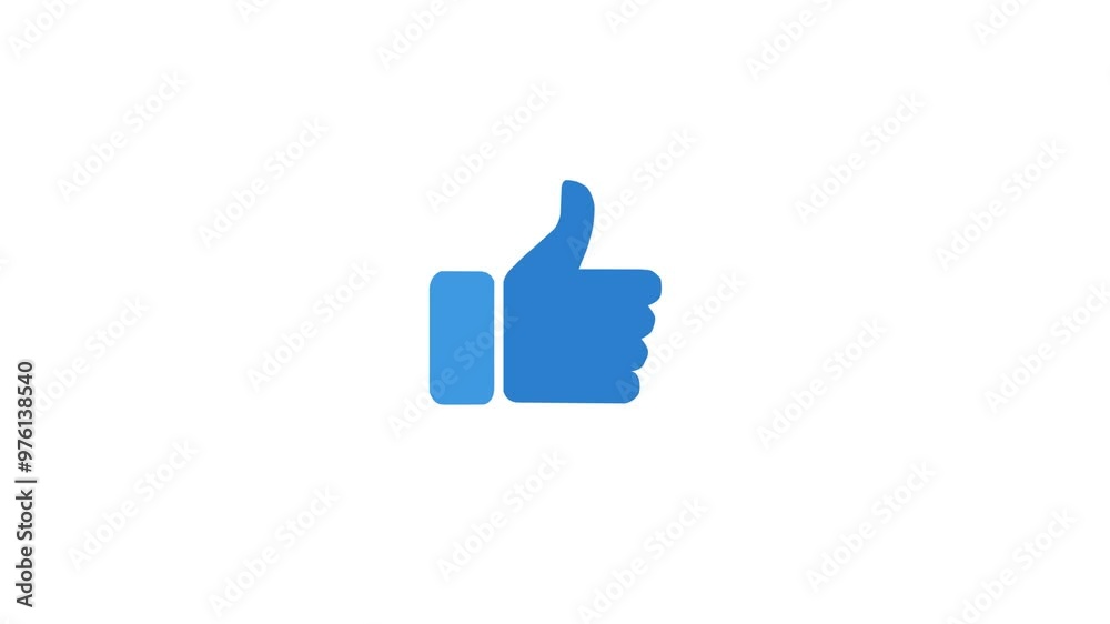 An animation featuring a hand blue color giving a thumbs-up symbol signifies approval or liking of content, commonly used in social media and digital communication. An animation featuring a hand blue color giving a thumbs-up symbol signifies approval or liking of content, commonly used in social media and digital communication.