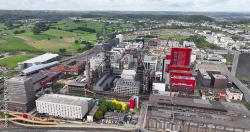 University of Luxembourg, Esch Belval, old blast furnace turned into modern living urban area. photo