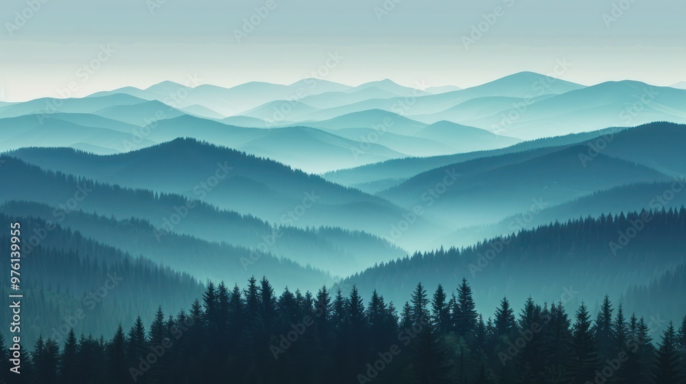 Obraz premium Misty Mountain Landscape