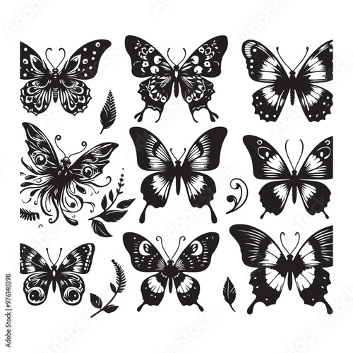 flying butterfly set clipart vector design,awesome flying butterfly set svg,high resolution printable flying butterfly set artwork