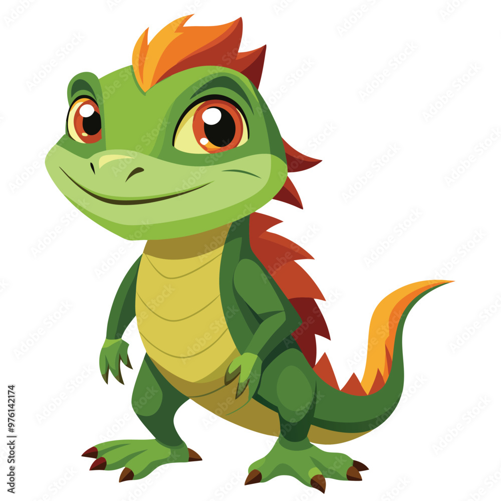 Fototapeta premium Print Handsome Lizard Clipart Vector Illustration Featuring Detailed Reptile Design for Unique and Stylish Artwork