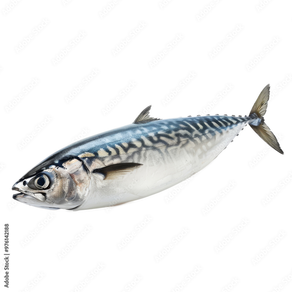 Fresh mackerel fish displayed on a transparent background, showcasing its distinctive markings and streamlined body, perfect for culinary use Fresh mackerel fish displayed on a transparent background, showcasing its distinctive markings and streamlined body, perfect for culinary use