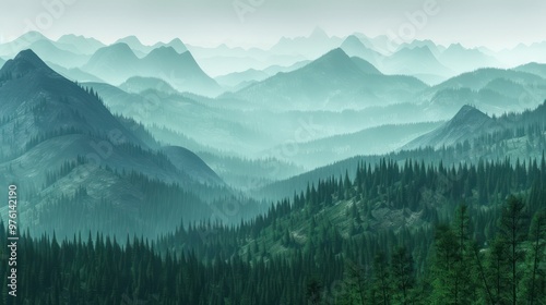 Misty Mountain Landscape