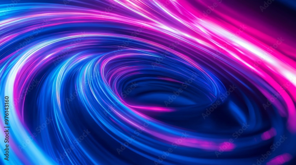 Abstract swirl background creating vortex of blue and pink light