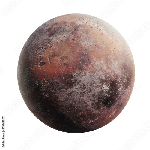 Realistic space depiction of a celestial body, highlighting surface details, colors, and textures without identifiable features