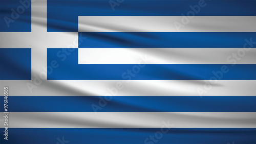 Flag officially Greece, Background Illustration 4K