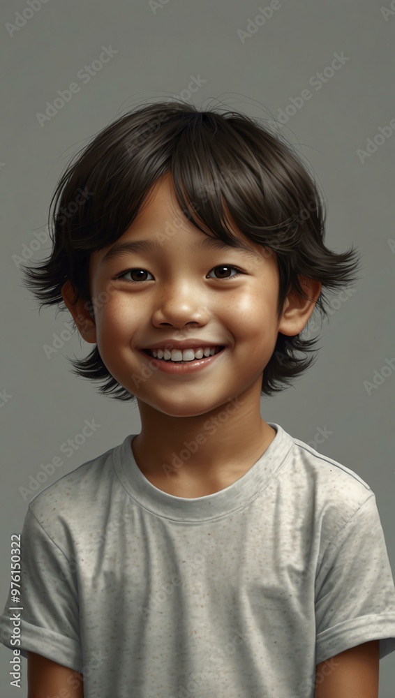 Happy smiling Asian boy—realistic social media avatar. Happy smiling Asian boy—realistic social media avatar.